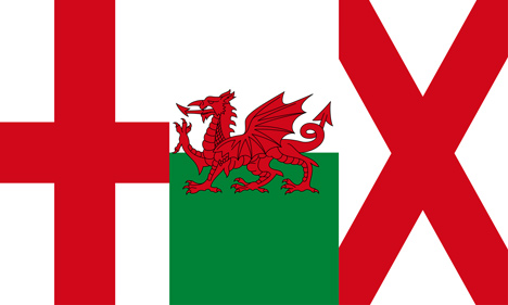 Design combining elements from the existing flags.