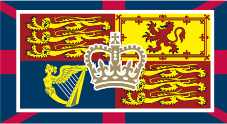 Design with the white of St Andrew's saltire removed and a crown and Royal Standard included.